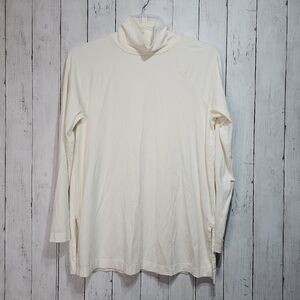 J. Jill Women's Cream Color Luxe Supima  Everyday Turtleneck Tunic Size Medium.